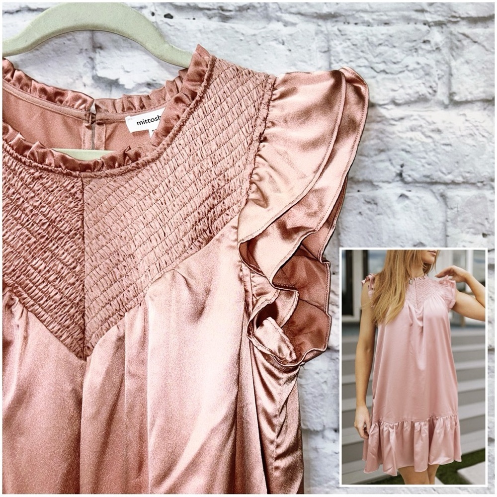 Mittoshop Satin Dress with Pockets